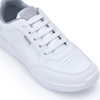 Zapatilla Escolar Casual ALEX-053 T Blanco Rabbit Cuero